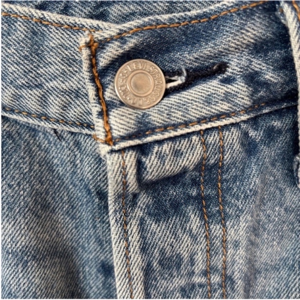 Levis Wedgie High Rise Shorts Cutoff Classic Denim Cotton Medium Blue Size 26 - Picture 4 of 11